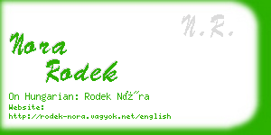 nora rodek business card